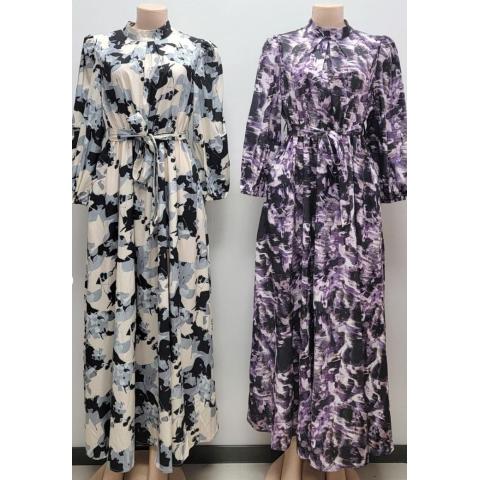 LILAC WHITE BLACK DRESS